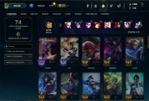 Prata 2 com 50 Champs e 45 Skins ( 1900 RP ) - League of Legends LOL