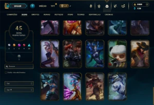 Prata 2 com 50 Champs e 45 Skins ( 1900 RP ) - League of Legends LOL