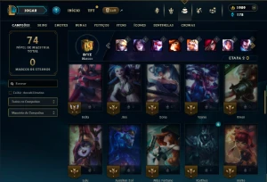 Prata 2 com 50 Champs e 45 Skins ( 1900 RP ) - League of Legends LOL