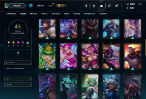 Prata 2 com 50 Champs e 45 Skins ( 1900 RP ) - League of Legends LOL