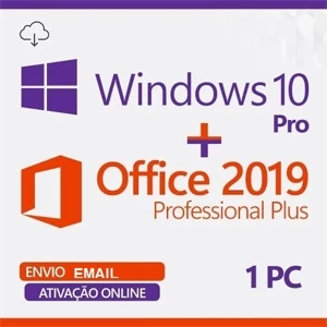 Windows 10 Pro + Offie 2019 Pro Vitalicio - Softwares and Licenses