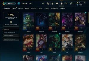 Unranked com 50 Champs e 16 Skins + 5 Fragmentos - League of Legends LOL