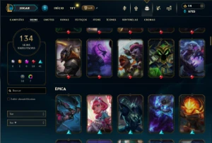 Prata 3 com 150 Champs e 134 Skins - League of Legends LOL