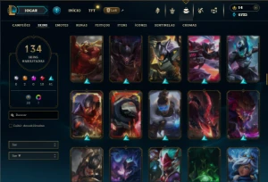 Prata 3 com 150 Champs e 134 Skins - League of Legends LOL