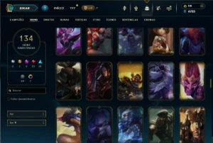 Prata 3 com 150 Champs e 134 Skins - League of Legends LOL