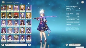 CONTA AR 55 AYAKA + CORTADORA DA NEBLINA + KAZUHA E OUTROS - Genshin Impact