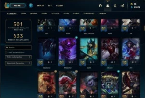 Conta ouro 4 com TODOS os champs e 263 skins ( 2 Prestigios) - League of Legends LOL