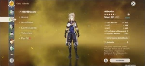 Genshin Impact Ar 55 com 6 6* e todos os 4*