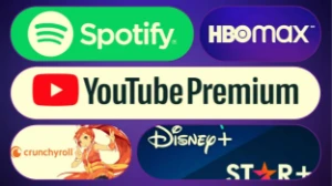 COMBO Youtube Premium, HBO MAX, Crunchyroll, Spotify, Amazon - Assinaturas e Premium