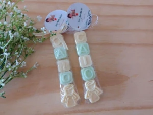 Sabonete Nome 4 Letras com Anjo no Celofane - Artesanato e Personalizados