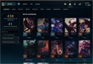 Conta de lol com 106 skins - League of Legends