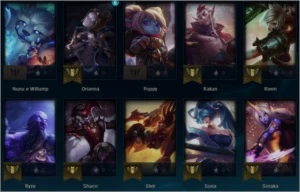 Conta League of Legends-LVL 70-imagens com skins e champs LOL