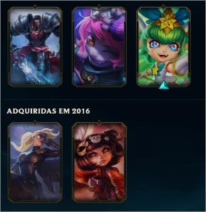 Conta League of Legends-LVL 70-imagens com skins e champs LOL
