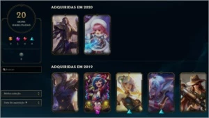 Conta League of Legends-LVL 70-imagens com skins e champs LOL