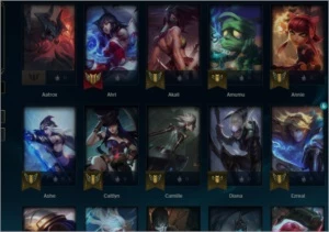 Conta League of Legends-LVL 70-imagens com skins e champs LOL