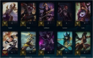 Conta League of Legends-LVL 70-imagens com skins e champs LOL