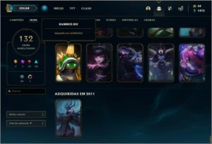 Conta unranked com Ramus rei, Kayle juiza, Riven campeonato. - League of Legends LOL