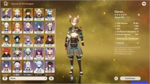 Conta AR 58 com 14 personagens 5* e 8 armas 5* - Genshin Impact