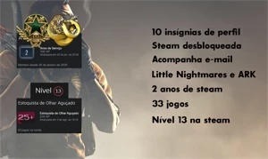 STEAM LEVEL 13, 33 JOGOS, ARK E LITTLE NIGHTMARES