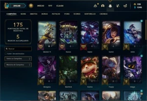 Conta bronze 4 com 43 Champs e 15 Skins - League of Legends LOL
