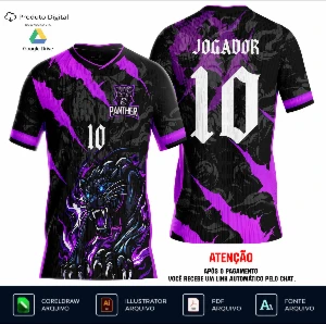 Arte vetor camisa Interclasse pantera lilás REF-0010 - Others