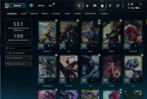 Prata 2 com TODOS os champs e 174 Skins + 3 Miticas - League of Legends LOL