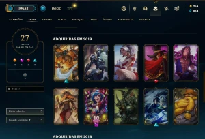 Conta com 48 campeões e 27 skins - League of Legends LOL