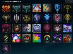 Conta com 48 campeões e 27 skins - League of Legends LOL