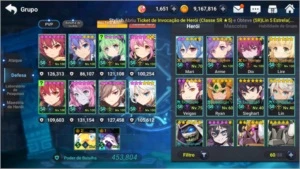 Conta Grand Chase Mobile Global 501K - Todos os SR's