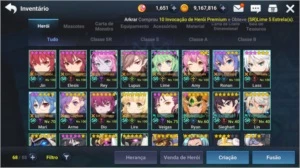 Conta Grand Chase Mobile Global 501K - Todos os SR's