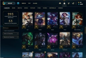 Conta ouro 4 com 71 Champs e 27 Skins + 1 Fragmento - League of Legends LOL