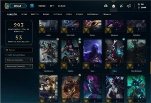 Conta ouro 4 com 71 Champs e 27 Skins + 1 Fragmento - League of Legends LOL