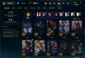 Diamante 4 com 55 Champs e 33 Skins - League of Legends LOL