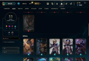 Diamante 4 com 55 Champs e 33 Skins - League of Legends LOL