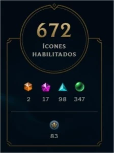 Conta  1042 skins e todos emotes, challenger flex s9 - League of Legends LOL