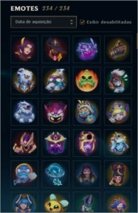 Conta  1042 skins e todos emotes, challenger flex s9 - League of Legends LOL