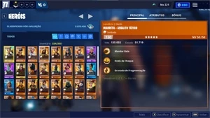 ACC FORTNITE 135 SKINS - GALAXY, MINTY, SALVE O MUNDO