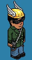 Habbo Hotel Raro Chapéu Hermes dourado