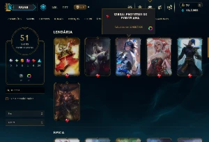 Conta lol platina 4, 110 campeões, 51 skins - League of Legends