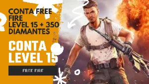 Conta free fire nível 15 + 350 diamantes + 30 caixas de arma