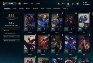 Conta ouro 4 com TODOS os champs e 153 Skins - League of Legends LOL
