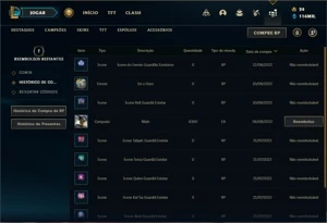 Conta ouro 4 com TODOS os champs e 153 Skins - League of Legends LOL