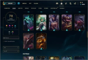 Conta prata 1 com 145 champs e 78 skins ( 1,1kk de Lee sen ) - League of Legends LOL