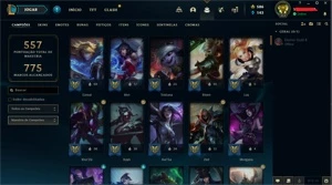 CONTA LEAGUE OF LEGENDS (138 SKINS , FALTANDO 8 CAMPEOES) LOL