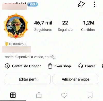 Conta Kwai com 46,7 mil seguidores - Redes Sociais