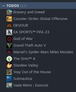 Conta Steam com 1000 reais gastos com muitos jogos caros