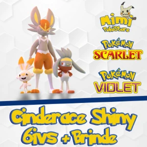 Cinderace ou Scorbunny Shiny 6IVs - Pokémon Scarlet Violet - Outros