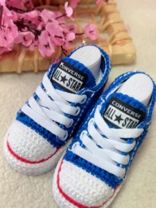 All Star de Crochê Azul Royal - Artesanato e Personalizados