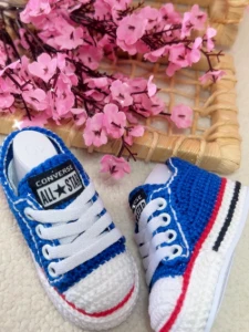 All Star de Crochê Azul Royal