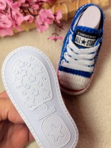 All Star de Crochê Azul Royal - Artesanato e Personalizados